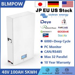 48V 100AH 200AH LiFePO4 Battery Pack 10KWH 5KWH Powerwall 32 Parellel 6000 Cycle Super Capacity CAN RS485 For Home Solar System