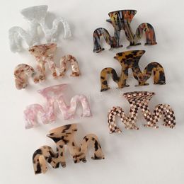 M Shape Hair Claws Clips For Woman Girls Leopard Acetate Barrettes Hairpins Crabs Women's Hair Accessories Headwear