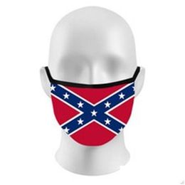 Designer Masks Confederate Flags Face Masks Reuseable Mascarilla Washable Respirator Men Women Dustproof Trump Election Flag 3D Prin Dhyjg