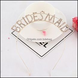 Party Decoration Teambrtde Bridetobe Headwear Wedding Decoration Ma Am Hair Hoop Modern Hairs Ornament 18 Years 6Yc P1 Drop Delivery Dhorf