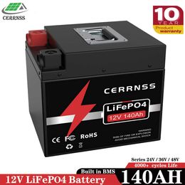 12v 360Ah 140Ah LiFePO4 Battery Pack 1792Wh Built-in BMS IPX56 Lithium Iron Phosphate For Solar Power System RV