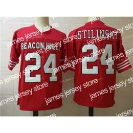 American College Football Wear Nik1 NCAA Beacon Hills #24 Stilinski Red College Football Jersey Maroon Jerseys Shirts S-3XL