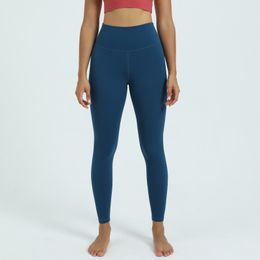 2023 NWT LU-09 20 colori Leggings sportivi Donna Stretch Quick Dry Pantaloni da yoga neri Allenamento Palestra Vita alta