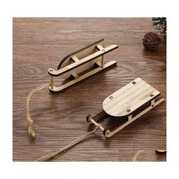 Christmas Decorations Christmas Decorations Creative Delicate Durable Practical Portable Xmas Sled Mini Sleighs For Decoration Ornam Dhcd5