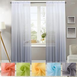 Curtain Gradient Multicolor Window Screen Fashion Jinya Home Decoration Sheer Curtains For Living Room Tulle Bedroom