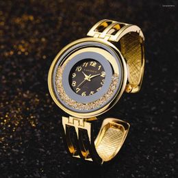 Pulseira de pulseira Pulseira Women Watch for Gold Watches Rhinestone Bangle Wristwatch Ladies Relógio Montre