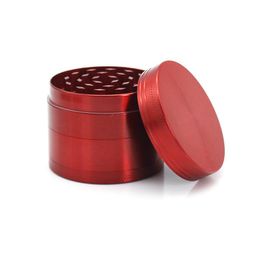 4 Layers Smoking Grinders Accessories Herb Tobacco Spice Crusher 50mm Zinc Alloy Grinder With Scraper Flat Concave 5 Colors Including Package