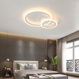 Ceiling Lights Living Room LED Light Acrylic Round Rings Bedroom Kitchen Panel Lamp Simple Modern Indoor Fixtures With Remote Control