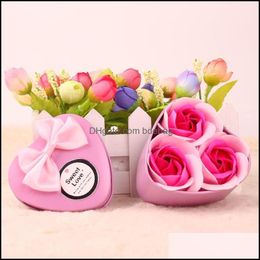 Decorative Flowers Wreaths Scented Rose Soap Flower Vivid Body Bath Bouquet For Wedding Mother Valentines Day Decoration Artificia Dhlse