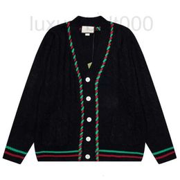 Men's Sweaters designer High Edition Luxury Fashion GU Gujiachao Brand Red Green Twisted Rope Versatile Large OS Round Neck Long Sleeve for Men UJ6Q