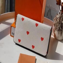 M57491 GAME ON ZIPPY WALLET pop Colours high quality Card Holders wallet with heart Flowers dustbag and box newest M80305 ZIPPY COI273D