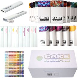 flavor pens UK - Cake Vape Pens 1.0ml Disposable Device Pods Empty Carts 280mAh Rechargeable Starter Kits Preheating With USB Cable 10 Flavors Electronic Cigarettes