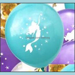 Other Event Party Supplies Mermaid Sequins Balloon Blue Purple Party Decoration Balloons Latex Festival Birthday Site Decorations Dhrv9
