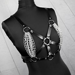 Belts Sexy Women Leather Harness Body Bondage Garter Belt Underwear Stockings Cage Suspenders Bustier Corset Bra Lingerie Goth