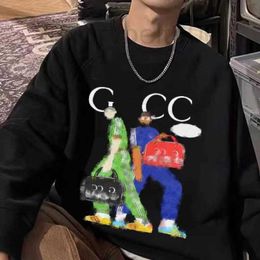 Men's Hoodies & Sweatshirts designer Distinguish from the market High version Luxury Fashion Autumn and Winter GU Cartoon Man Painting Men Women's Round Neck Loose