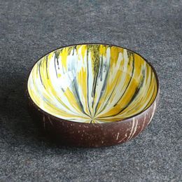 Bowls Beautiful Coconut Shell Container Textured Hand-Painted Delicate Smooth Natural