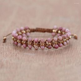 Charm Bracelets Pink Series Natural Stone & Hermatite Beads Bracelet Handmade Gift Jewellery Vingate Accessorries Birthsday