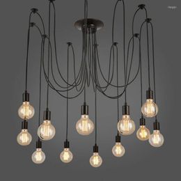 Pendant Lamps 5/6/8/10/12 Lights DIY Spider Industrial White/Black Lamp Loft Hanging Fixtures For Home Lightings