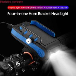 Car 4 IN 1 Led bike Light Waterproof Bicycle Light Multifunction Phone Holder 2400-4000mAh Power Bank Bell For Bicycle Accessories