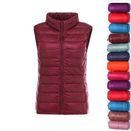 Women's Down Parkas Ultra-light Winter Jacket Sleeveless White Duck Feather Warm Waistcoat Vest Outerwear Coats for Woman Packable 221125