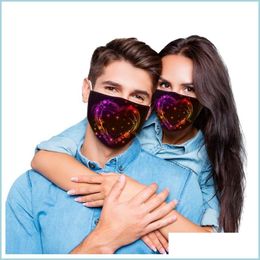 Designer Masks 2021 Valentines Day Masks Printed Couple Facemask Outdoor Sports Windproof Dustproof Mouth Mask Designer T9I00969 133 Dhaiw