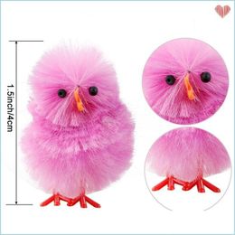 Other Festive Party Supplies 36Pcs Mini Easter Chicks Simation Cute Colorf Baby For Party Egg Bonnet Decoration 164 N2 Drop Delive Dhrlc