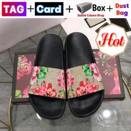 Herren-Designer-Hausschuhe, Damen-Slides, flache Sandalen für Herren, Luxus-Schuhe, Strand-Slide-Mode mit Box-Blume, Damen-Sneakers, Leder-Gummi-Sandale, modische Sommer-Slipper