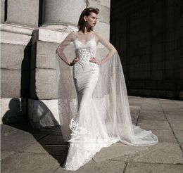 Sexy Elfenbein Meerjungfrau Brautkleider mit Wrap Spanienstil hochwertiger Brautkleid Vintage Hochzeitskleider 2017 Vestido de Nov