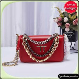 Luxury Designer Lady's Bags T-chain Cow Leather One Shoulder Small for Women 2022 New Autumn Armpit Fashionable Versatile Msenger evening clutches