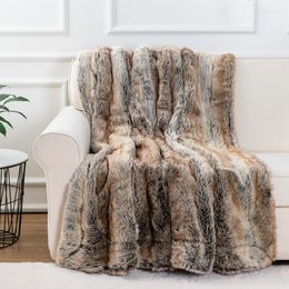 Blankets Imitation Fur Blanket Thicken Bilayer Light Extravagant Multi Size Soft Fall Winter Plush Decoration Bedroom Warm Elastic Throw