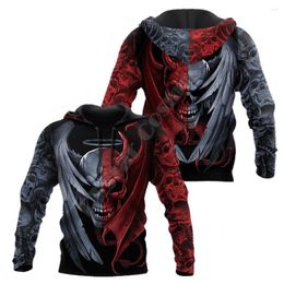 Men's Hoodies Unisex 3D Print Horror Skull Men's Sweatshirt Oversized Streetwear Harajuku Pullover Hip Hop Jacket Tracksuit Tops