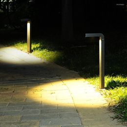 Thrisdar Outdoor Garden Pathway Pole Bollard Light Aluminium Landscape Courtyard Villa Lawn Lamps Park Street Porch Pillar