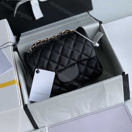 10A Top Tier Quality Luxury Designer Women Quilted Flap Bags Diamond Lattice Bag Classic Caviar Lambskin Purse Hangbags Shoulder Black Gold