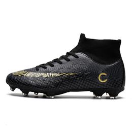 Dress Shoes Professional Men Unisex Soccer Kids TFFG High Ankle Football Boots Grass Cleats Footwear 221125