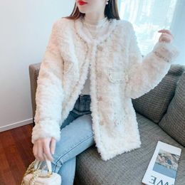 Women's Fur Retro Casual Loose Small Fragrant Warm Jacket Women 2022 Winter Korean Version All-match Single-breasted Lamb Top