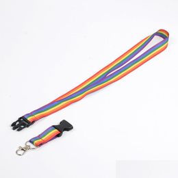 Party Favor 10Pcs Rainbow Mobile Phone Straps Party Favor Neck Lanyards For Keys Id Card Usb Holder Hang Rope Webbing 889 B3 Drop De Dh3Yl