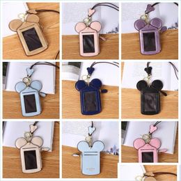 Party Favor Pu Cartoon Card Bag Mini Ears Id Holders Coin Pusre Sleeve Bags Bus Cards Er With Lanyard Party Birthday Gift 8Qd H1 Dro Dhd4S