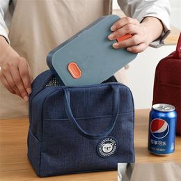 Lunch Bags 7 Colours Lunch Bag Tote Portable Thermal Bags Waterproof Box Zipper Storage Bento Outdoor Travel Picnic 71 Drop Delivery Dhy7X