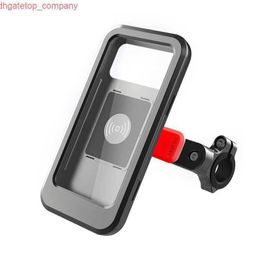 Car Bicycle Waterproof Case Bike Motorcycle Phone Holder Wireless Charger Handlebar 3 to 6.7" Cellphone Mount Bag Motorbike