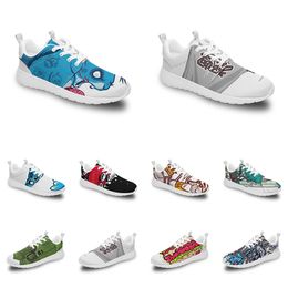 Männer Frauen benutzerdefinierte Sportschuhe Anime Cartoon Tier Design DIY Wort schwarz weiß blau rot bunt Outdoor Herren Trainer 288