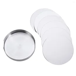 Table Mats 6 Coasters Set Round Cup Placemats Pads With Base Holder For Restaurant Desktop