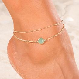 Anklets Beach Anklet Simple For Women Alloy Diamond Opal Temperament Girl Jewellery Gift Bracelet