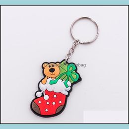 Christmas Decorations Cute Lovers Keychain Christmas Tree Santa Claus Snowman Stockings Styles Xmas Key Buckle Keyring Of Promoation Dh7Lw