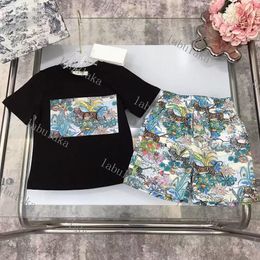2023 Luxury designer Clothing Sets kids T-shirt black white monogrammed shortst fashion British fashion brand summer childrens treasures and girls cotton two piece