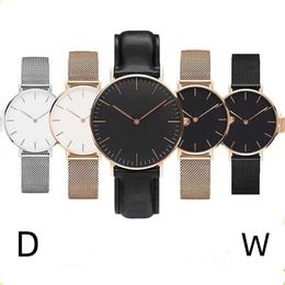 Mens Womens Luxury Watches dark Blue Balloon Roman Numerals Automatic Mechanical Leisure Watch Stainless Steel Wrist Watches Lovers couples watch DW