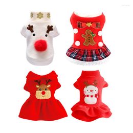 Dog Apparel Winter Pet Clothes Warm Christmas Elk Couple Dress Skirt Hoodies Sweater For Small Costume