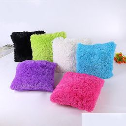 Pillow Case Sea Lions Soft Pillow Case Pure Color Comfortable Plush Cushioner Superior Quality With Various 5 3Xb J1 Drop Delivery H Dhqrk