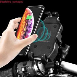 Car Six-claw Motorcycle Phone Holder QC3.0 Wireless Charger Handlebar Mirror Bicycle Mount Bracket USB Charging GPS Cellphone Stand