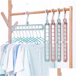 Hangers Racks Solid Color Mtifunctional Clothes Hanger Folding Storage Stand Rotation Rack Antiskid Drying Closet Organize Dhgarden Dhvnd