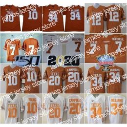 American College Football Wear Nik1 150th Texas Longhorns College Football 7 Shane Buechele Jersey 10 Vince Young 20 Earl Campbell 34 Ricky Williams Colt McCoy 98 Bri